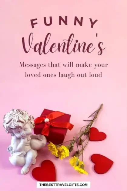 Funny Valentine's Day messages that will make your loved ones laugh out loud with an image of cupis, hearts and flowers