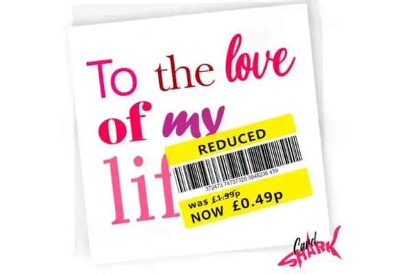 Funny reduced price Valentine's Day card message