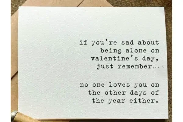 Valentine's Day card for friends who are single