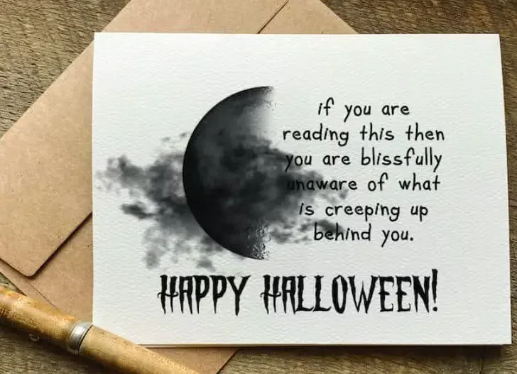 Funny and scary Halloween card quote