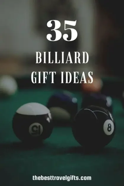 35 Billiard gift ideas with a photo of billiard balls in the background