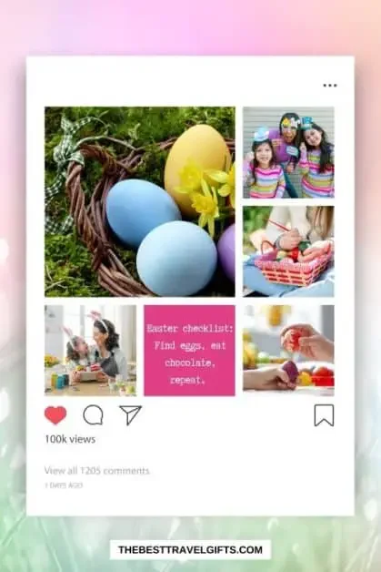 Funny Easter quotes for Instagram with an Instagram mock up post