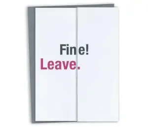 Funny sarcastic foldable new job congratulayions card