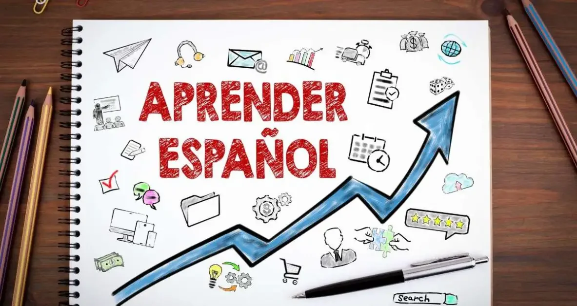 A notebook with "Aprender Espanol"