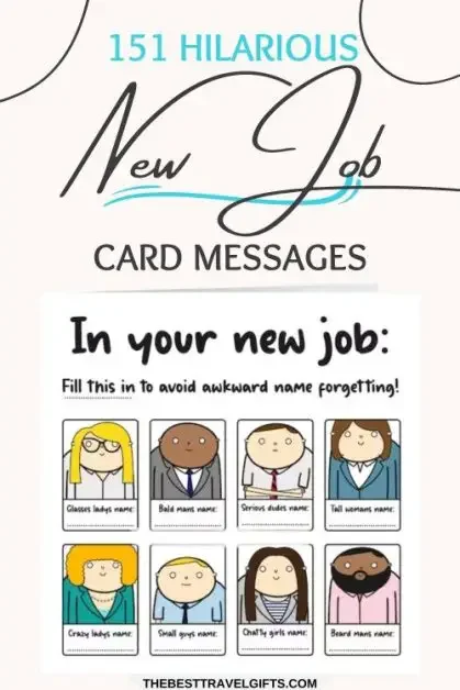 151 Hilarious new job card messages with an image of a card