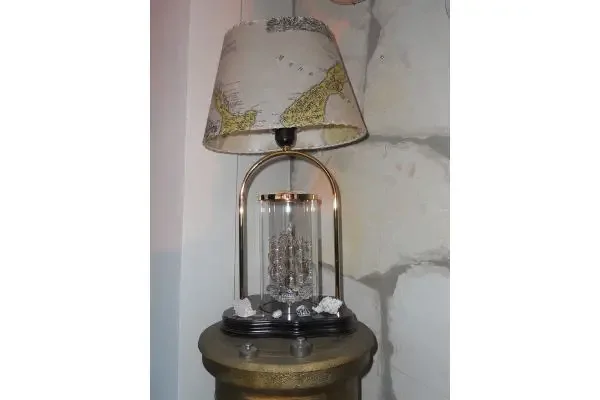 A lampcase made from a vintage map