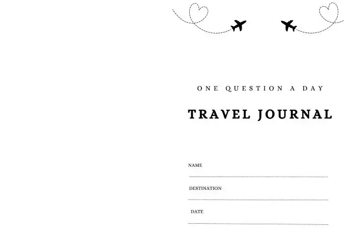 A plain free printable travel journal template