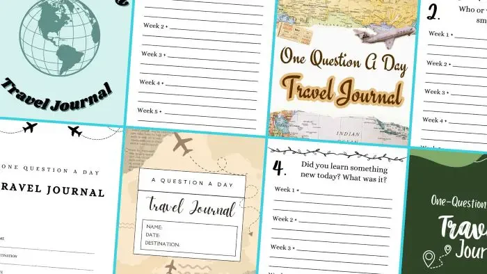 A  set of sample pages for travel journals