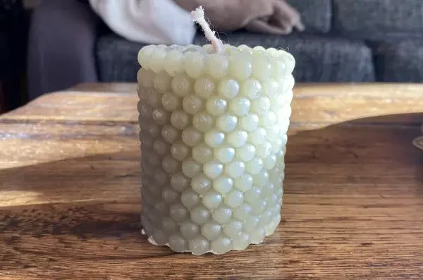 A self-made candle