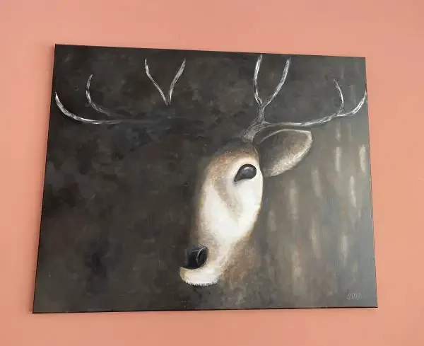 A selfmade painting of a reindeer