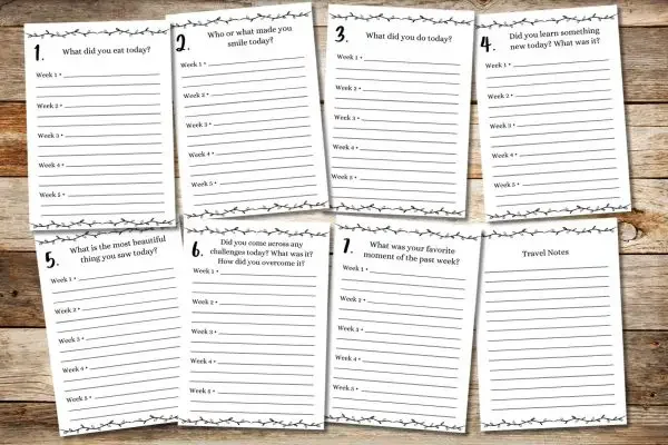 The complete set of free printabel question pages