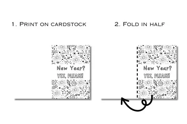 Example of a coloring page that can be folded into a card