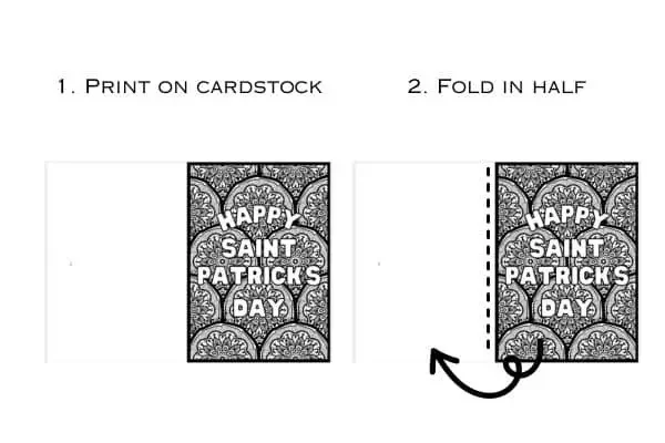 Illustration of how to turn coloring pages into a card