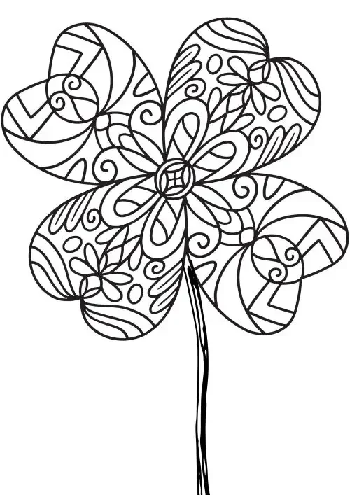 Mandala clover coloring page