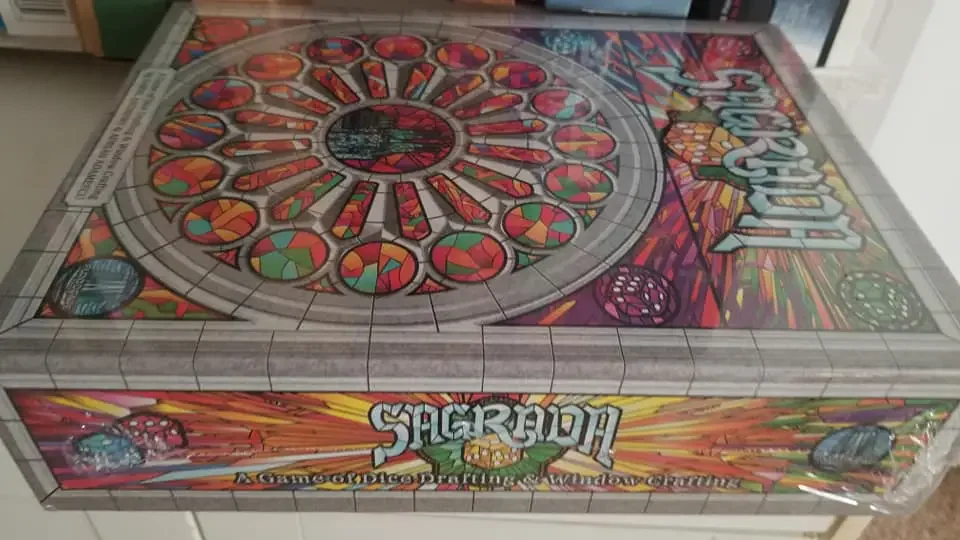The box of a board game called Sagrada