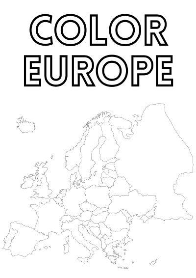 An empty map of Europe and the text 'Color Europe'